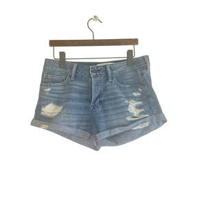 NWT Abercrombie & Fitch Boyfriend Low Rise Jean Denim Button Fly Shorts Size 6